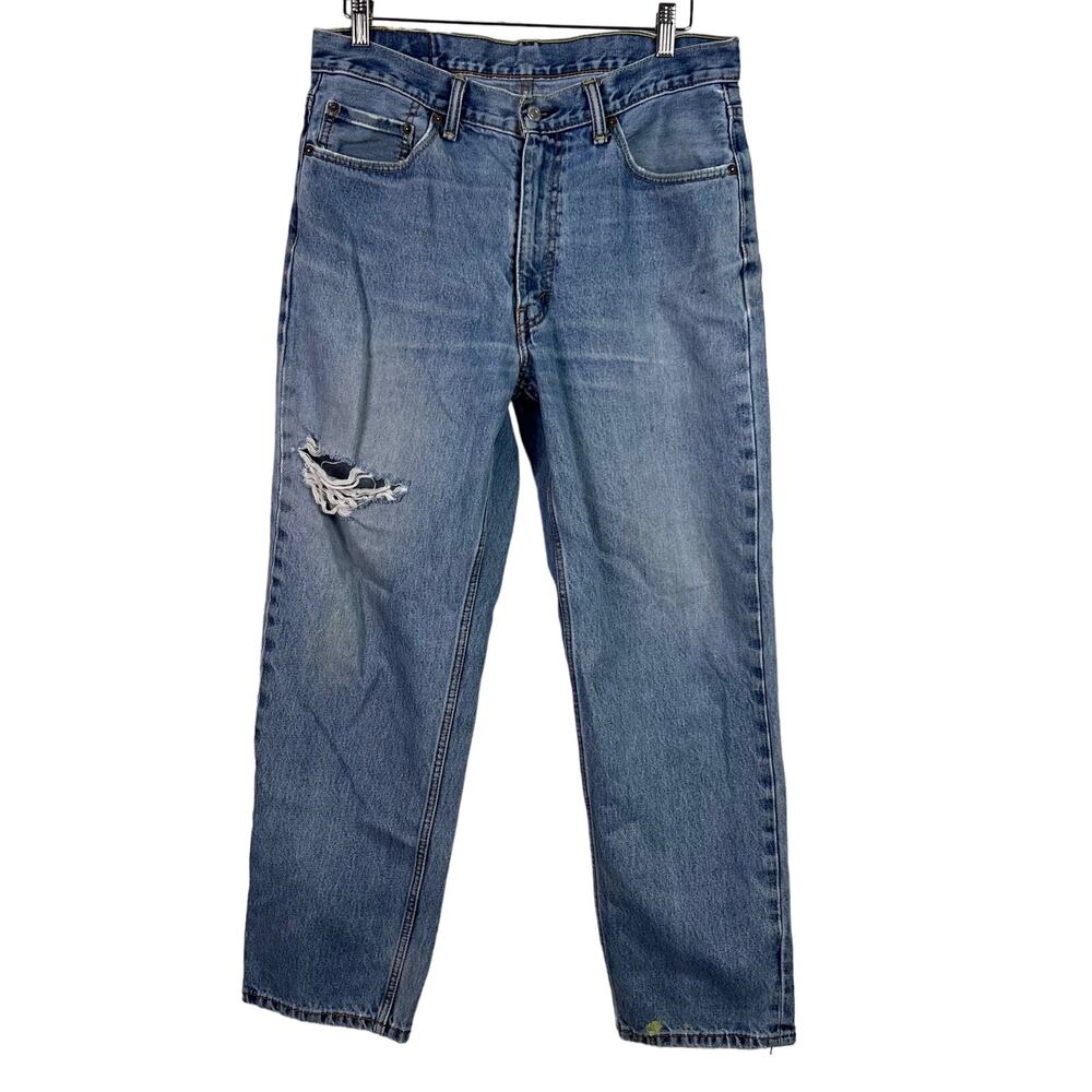 Levi's Men's 550 Relaxed Fit Distressed Jeans 34 x 31 Light Wash